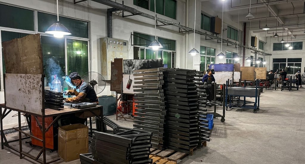 BEVIS manufacturing team producing fixture frames at scale