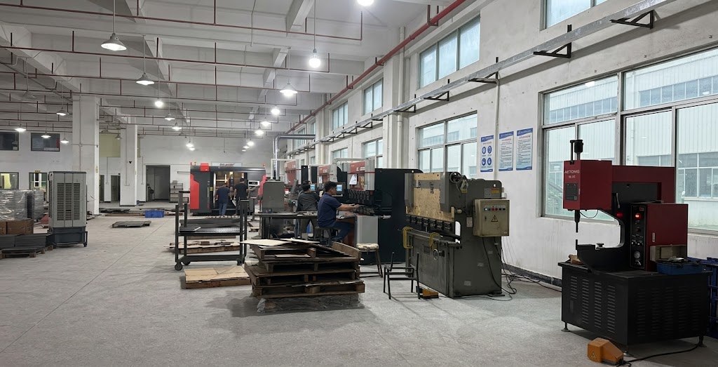 BEVIS production floor with metal processing equipment