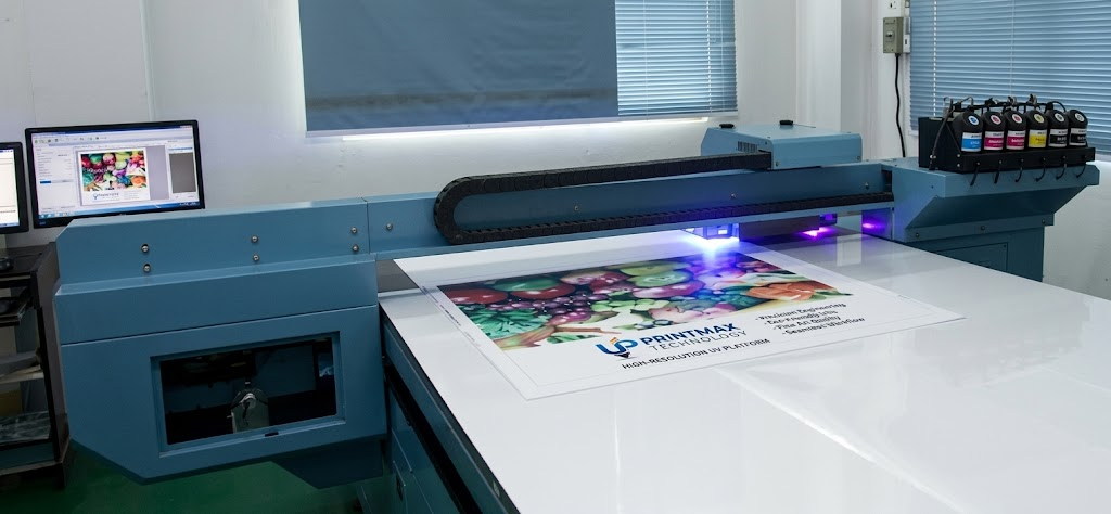 BEVIS UV printing branded graphics for a custom retail display