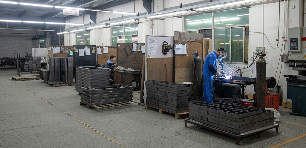 BEVIS production floor preparing display components